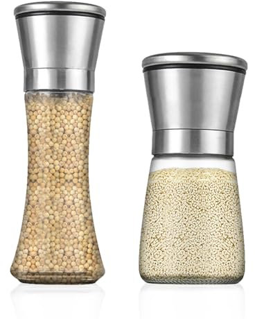 MytaYt Set da 2 Macinapepe con Granularità Regolabile Macina Sale Macina Pepe Macina Sale e Pepe Macina Sale Pepe Macinasale per La Cucina di Casa Il Barbecue Le Feste
