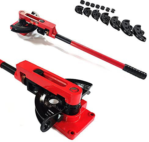KEESUNG Rohrbieger Rohrbiegegerät 10-25mm, 0-180° Manuelle Rohrbiegemaschine Handrohrbieger mit 7 Matrizen für Kupferrohre,Eisenrohre, Aluminiumrohre, Edelstahlrohre