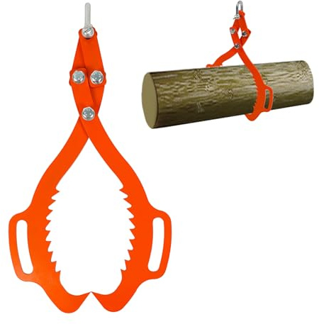 biosp Claw Hook, 25in Claw Log Grapple for Logging Tongs, Heavy Duty Grapple Timber Claw, Lumber Skidding Tongs Logging Grabber, Timber Lifting Tongs for Truck, ATV, Tractor (25”-Orange)