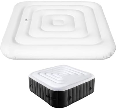 Uppblåsbart bubbelpoolskydd – 130 cm fyrkantigt bubbelpoolskydd