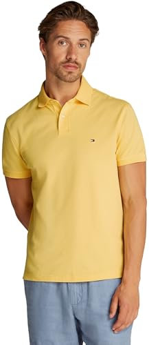Tommy Hilfiger Herren Poloshirt Kurzarm 1985 Regular Fit, Gelb (Citronella), XXL