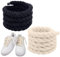 Dokeno 2 Paia Lacci corda Chunky, Cotone Poliestere lacci corda 8mm (150cm), Rotonda lacci corda air force 1 per Scarpe da Ginnastica Scarpe da Corsa Scarpe Sportive, Nero e White