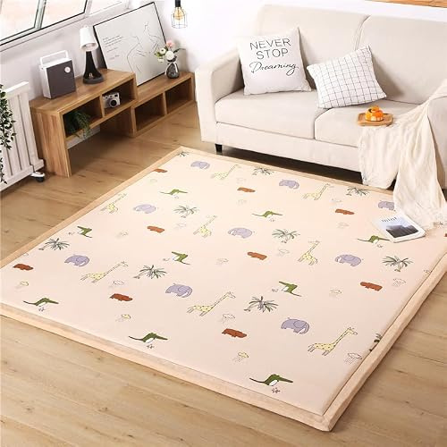 DSSHENGDS Alfombra de Sala de Alfombra Suave Lavable Moderna, Antideslizante.Manta de Juegos Alfombra Yoga,Ejercicio y Gateo De Terciopelo Coral Grueso Moderna 2cm-D- 100 * 150cm