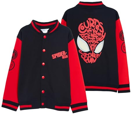 Veste Spiderman pour garçon avec yeux lumineux, veste Marvel Spidey, veste bombardier pour enfant, gris, 5-6 ans