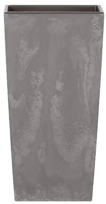 Stolmet Tall Flower Pot, Square Planter, Suitable for Indoor and Outdoor Usage, Perfect for Home and Garden Decoration, Capacity of 2L to 91.5L (Marengo Concrete Effect, 26.6 Litres)