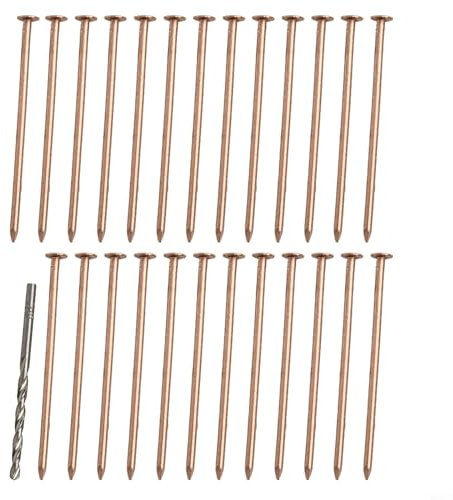 FACULX 4 Inch Copper Nails for Killing Trees Stump Root, Stump Removal Spikes, Hardware Drill Bit Set Woodworking Tool For Garden Yard Maintenance(25pcs)