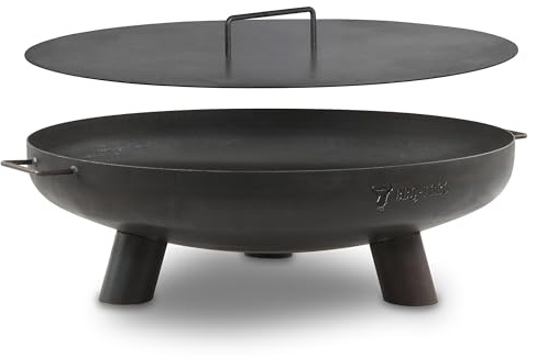 BBQ-Toro Braciere Ø 70 cm con Coperchio | Nero | Focolare Esterno con Tre Gambe e Due Manici | Braciere Giardino, Vasca Fuoco | Garden Fire Pit, Fire Bowl