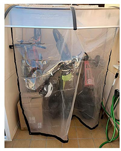 Lona impermeable de 0,16 mm con ojales inoxidables y cuerda de nailon, cubierta de plástico transparente duradera para remolques, coches, barcos, bicicletas. Tamaño: 2 x 7 m