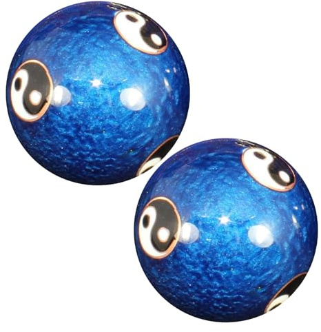 Juego De Bolas De Baoding De Meditación De Metal | Equipo De Ejercicio Para Aliviar El Estrés En Las Manos | Bolas De Salud Chinas De 1,85 Pulgadas Con Campanillas | Herramienta De Masaje De Relajació