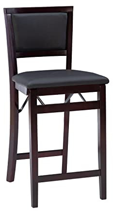 Linon Home Decor Keira Pad Back Folding Counter Stool, 24-Inch