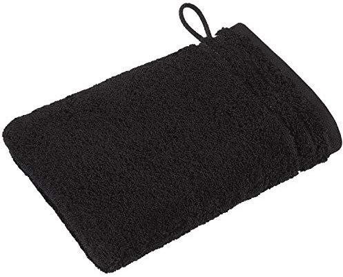 Vossen Waschhandschuh Calypso Feeling Walk-Frottier schwarz Größe 16x22 cm