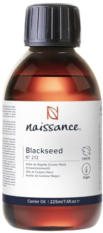 Naissance Olio di Cumino Nero (Nigella Sativa) (No. 213) 225ml – Naturale, Non Raffinato, Vegano, Senza Esano, non OGM