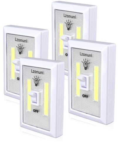 Lzonunl Closet Light,Battery Operated Tap Light,Bright Switch Light（4 Pack）