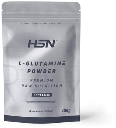 HSN L-Glutamina en Polvo | Sabor Neutro 150g | 5g Dosis Diaria | 100% Pura Glutamina Sin Añadidos | No Incluye Dosificador | No-GMO, Vegano, Sin Gluten