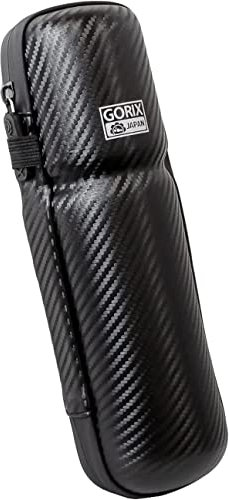 GORIX Fahrrad Werkzeugkoffer Box Flasche Wasserdicht Reißverschluss Karbonmuster Rennrad MTB Fahrrad Radsport Schwarz (GX-CASE, lang 25 cm)