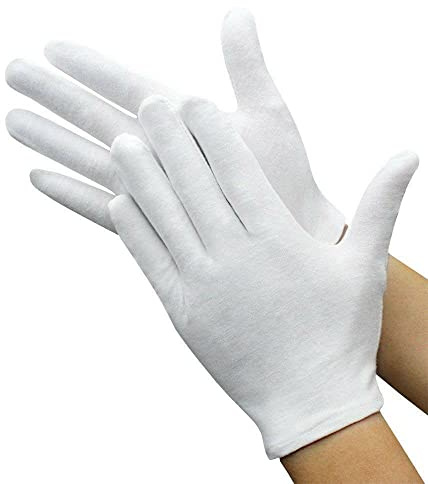 Buystarget 2 Pairs 100% Cotton Gloves White Dermatological Overnight Moisturising Eczema