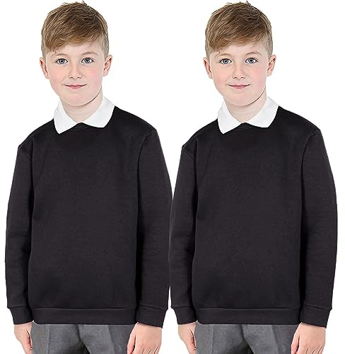 A2Z 4 Kids Flickor Pojkar Unisex Klubb Scouter Skola Enhetlig - UF Jumper Black 2 Pack 13