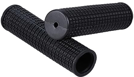 Relaxdays cykelhandtag, par av gummi, 22 mm innerdiameter, handtag för mountainbike, BMX, Scooter, svart, plast