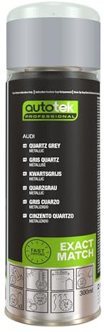 AutoTek Professional Exact Match Car Spray Paint, Audi Quartz Grey Metallic Aerosol Spray, 300 ml