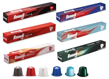 Variety Pack: Buondi Caffè 6 Varities of Coffee Blends - Capsules Compatible with Nespresso®* Original Machines - 60 Capsules