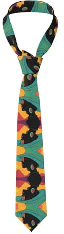 GBCVXZ Schöne schwarze Damenkrawatte aus klassischer Seide – bedruckte Polyesterfaser-Krawatte für Herren, weich, bequem, nicht verformbar, Hochzeits-Krawatten, Business-Krawatten, Schwarz ,