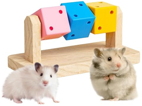 ,Hamster-Kauspielzeug für Zähne | Bisssicherer Hamster-Kauwürfel aus Naturholz für Hasen, Chinchillas und Kleintierkäfigzubehör
