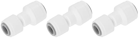 QUARKZMAN 3pcs De Conexiones De Empuje Para Conectar, 5/16 OD x 3/8 OD Accesorios Para Mangueras De Aire Tubo Y Manguera Y Tubería Conexión Rápida Unión Recta De Plástico, Blanco (8-10mm)
