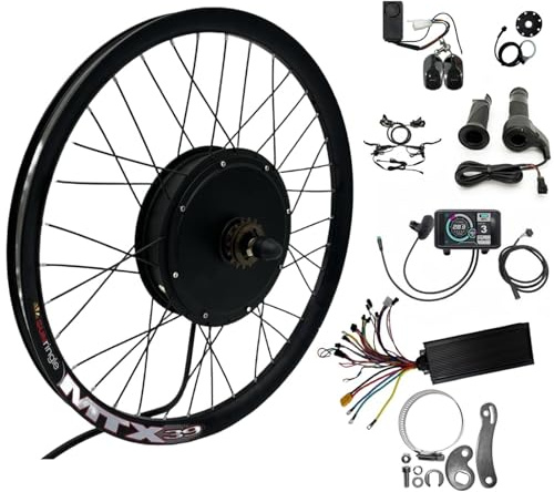 72 V 3000 W elektrisk cykelkonverteringssats, lämplig för 20 tum, 24 tum, 26 tum, 27,5 tum, 29 tum, 700 C, bakre motorhjul, 135 mm, elcykel för pendling och terrängkörning, bakkit, 29 tum
