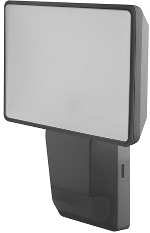 Osram ENDURA PRO Hocheffizienter Außenwand-Sensorstrahler mit weitem Ausstrahlungswinkel in innovativem optischen Design, 15W, Dunkelgrau, IP55-Schutz, für Parkplatz und Parks