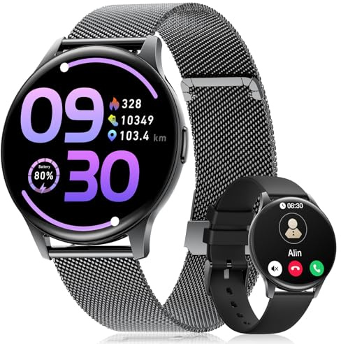 LIGE Montre Connectée Femme Appels Bluetooth pour Android iOS, 1.43 AMOLED Montre Femme Connectée, 120+Modes Sport Fitness Activity Tracker, IP68 Waterproof Smart Watch Sommeil Moniteur