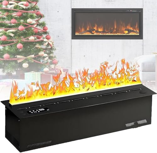 Chimenea Vapor Empotrada Atomizada,Chimenea Eléctrica Dvapor Agua 3D con Llama Multicolor,Humidificador Empotrado,3mm Diseño Ultrafino,para Sala Estar Y Hotel 1500mm
