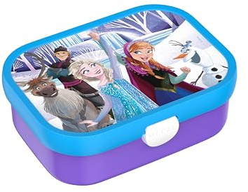Mepal - Fiambrera Campus - Bento Box para Niños - Lonchera con Compartimento y Tenedor - Fiambrera con Cierre de Clip - Sin BPA y apta para Lavavajillas - 750 ml - Frozen Friends