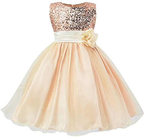 Vestido niña Ceremonia satén Elegante Boda Fiesta Princesa sin Mangas con cinturón de Flores Ropa Infantil Gala graduación celebración A16