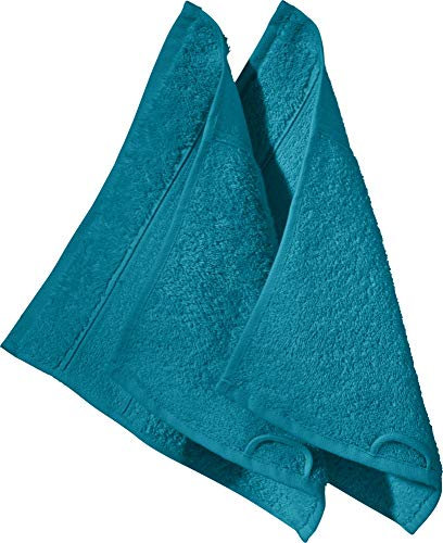 Erwin Müller Seiftuch Karlsruhe 2er- Pack 100% Baumwolle Petrol Größe 30x30 cm - extrem saugstark, leicht, flauschig weich, hautschmeichelnd (weitere Farben)