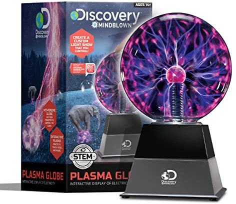 Discovery™ Plasma Globe Lamp, Touch & Sound Sensitive Lightning, Interactive Electric Plasma Ball for Hands-On STEM Learning, Plug-in Bedroom & Desktop Decorative lamp
