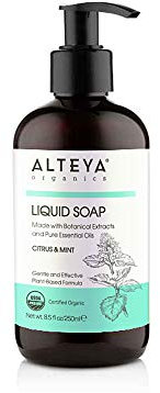 Alteya Liquid Soap Citrus & Mint USDA Certified Organic Body Cleanser, 250 mL