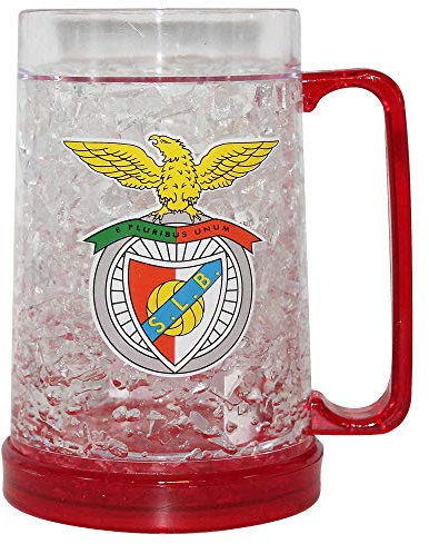 SL Benfica Chope officielle de 473,6 g pour boissons glacées (16 cm de hauteur)