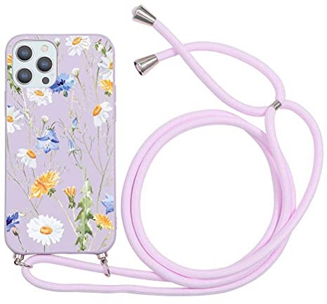 Yoedge Funda con Cuerda para Xiaomi Mi 10 Lite (5G) -6,57 Pulgadas, Carcasa de Teléfono con Cadena Cordón Ajustable Ponible Colgante Correa Silicona Mate AntiChoque Suave TPU para Mi 10lite, Camomila