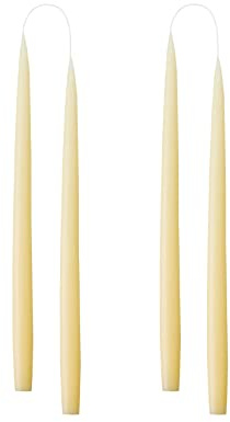Kunstindustrien® Tapered Candles, Made in Denmark, 42 Colours Available, Dripless & Smokeless Dinner Candles, Solid Candles Long Burning 15 Hours, Unscented Candle Gift Set, 4pcs. 2.2 x 35cm (Ivory)
