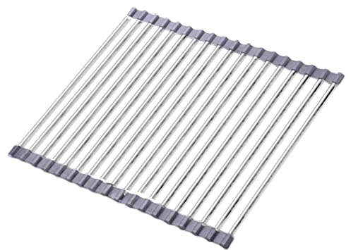 Escurreplatos Escurridor De Platos Escurridor Platos Escurre Platos Acero Inoxidable Sobre Fregadero Para Muebles De Cocina Cocina Plegable Frutas Verduras (grey,37X49cm)