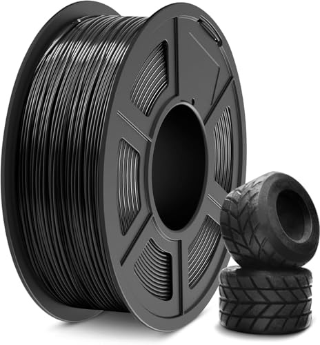 SUNLU TPU 3D Drucker Filament, 1KG Hochgeschwindigkeits 95A TPU Filament 1.75mm, Flexibles 3D Filament für schnellen Druck, Maßgenauigkeit +/-0.03mm. (Schwarz)