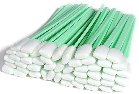 Reinigung Schwamm Lang Steril,Schaumreinigungstupfer,50 Stück Schaumreinigungs-Wattestäbchen,Schwamm Stäbchen für Tintenstrahldrucker,Wattestäbchen Rechteckig für Kamera,Objektiv,Tintenstrahldrucker