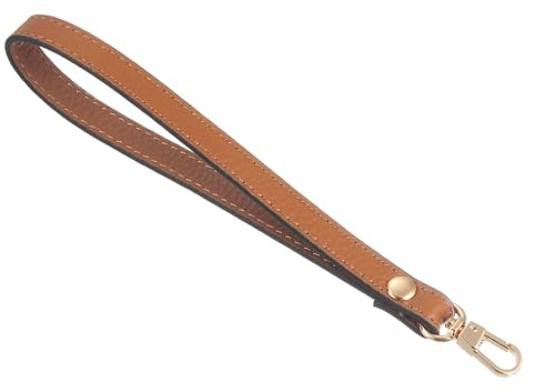 QUARKZMAN Cinturino da Polso in Pelle, Cinturino da Polso in Pelle 7,48 per Sostituzione Portafoglio Frizione Portachiavi Borsa Fai Da Te (Giallo Scuro, Oro)