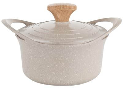 FLORINA Aluminiumkastrull OSLO 2,8 l 20 cm Diameter I Keramisk Non-Stick Beläggning I Ergonomiskt Softgrip-Handtag I Värmetålig | Kastrull lämplig för Induktions-, Gas- och Elektriskaspisar