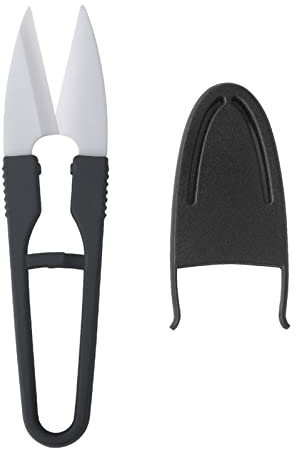 Tijeras de costura prácticas de hilo de cerámica, tijeras de punto de cruz, tijeras en U con cubierta para pesca, tijeras en U con cubierta, práctico cortador de hilo de cerámica para pesca