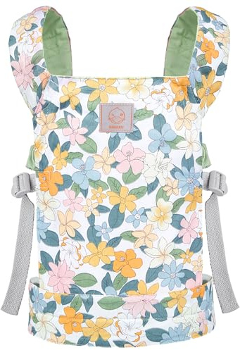 GAGAKU Baby Carrier for Dolls Reborn Baby Doll Carrier Kids Toy Play Baby Carrier for Stuffed Animals Babydoll Accessories for Toddlers - Green - Flowers Plumeria