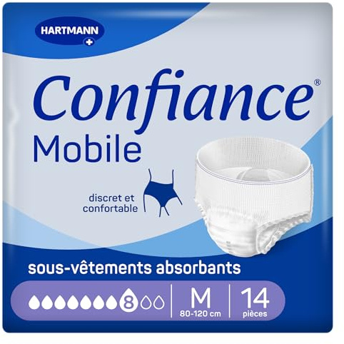 Confiance Mobile 8 Gouttes Slips Absorbants Unisexes | Taille M