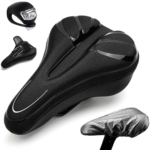 LIBRNTY Protege Selle,Couvre Selle VTT Gel,Housse de Pluie pour siège de Vélo,Surface en PU améliorée,Housse Selle de Velo Ultra Confortable pour VTT, Vélo de Route,Feu arrière Libre
