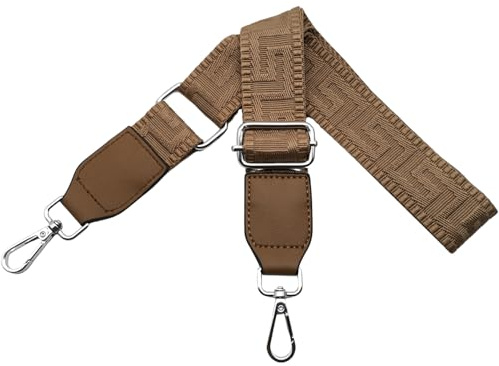 Correa para Bolsos Bandolera Correa de Hombro Ajustable para Mujer con Cuero, Reemplazo Correa Bolso con Mosquetón Plateado 3.8cm Anchura Bolsos Crossbody, Caqui Oscuro, T11