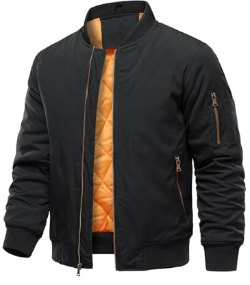 HOOD CREW Giacche bomber da uomo autunno inverno calde giacche a vento zip up casual giacca leggera cappotti imbottiti con tasca
